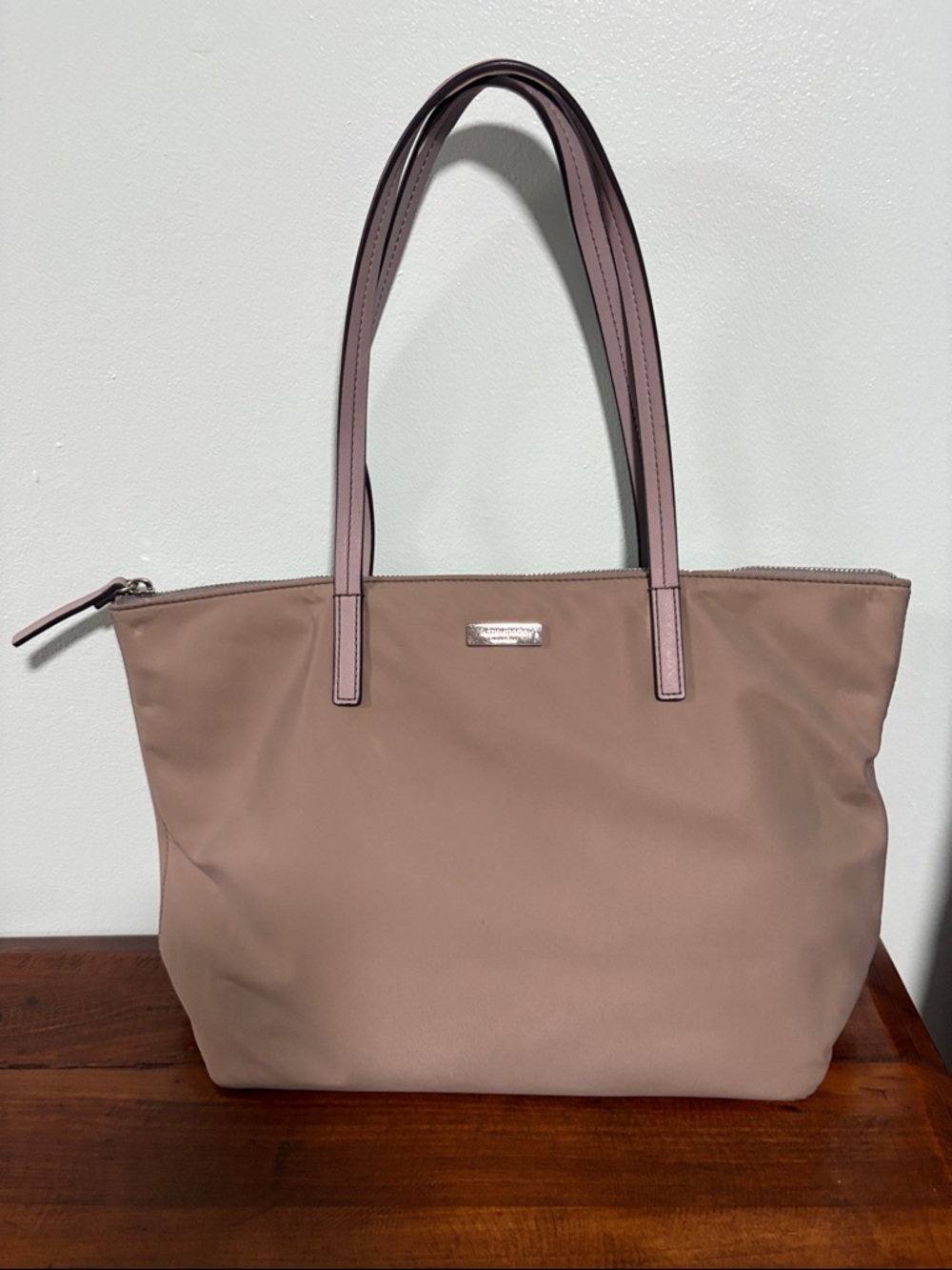 kate spade taupe Nylon Tote with Leather Trim